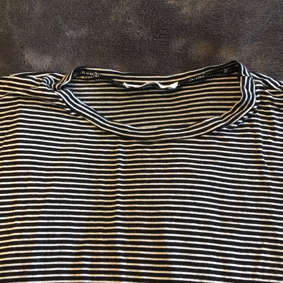 Black + White Striped Muscle Top - Picture 2 of 4